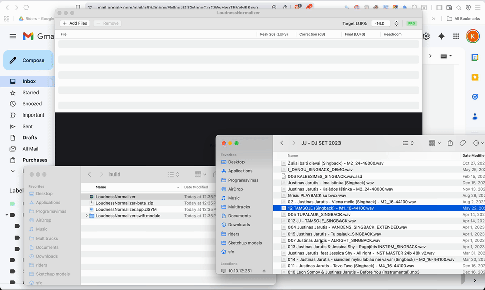 LoudnessNormalizer in action — drag files, analyze, export